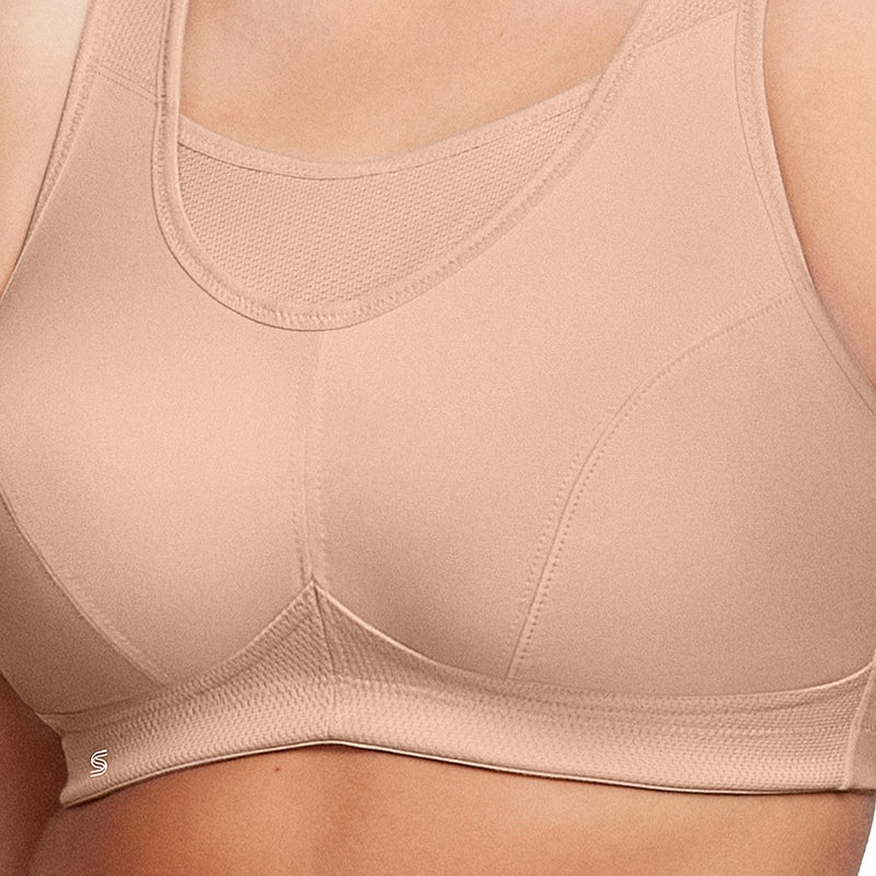 Glamorise Full Figure Plus Size No-Bounce Camisole Sports Bra Wirefree #1066 CafÃ© - Image 2